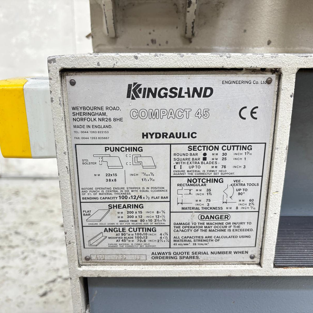 
                  
                    Kingsland COMPACT 45 Hydraulic Steel Worker
                  
                
