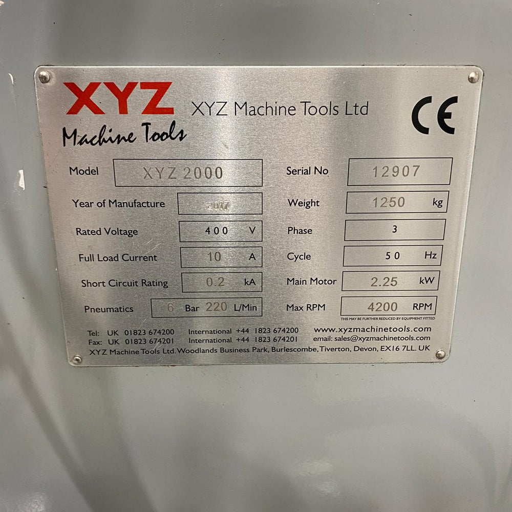 
                  
                    XYZ 2000 Turret Milling Machine (2017)
                  
                