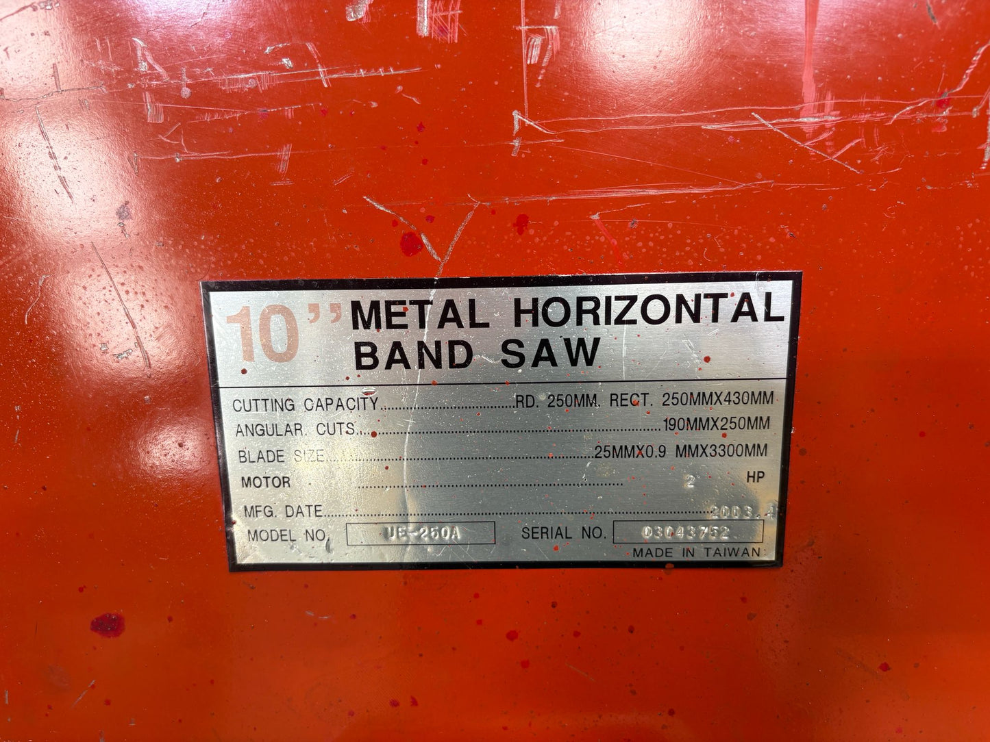 
                  
                    XYZ UE-250A Horizontal Bandsaw (2003)
                  
                