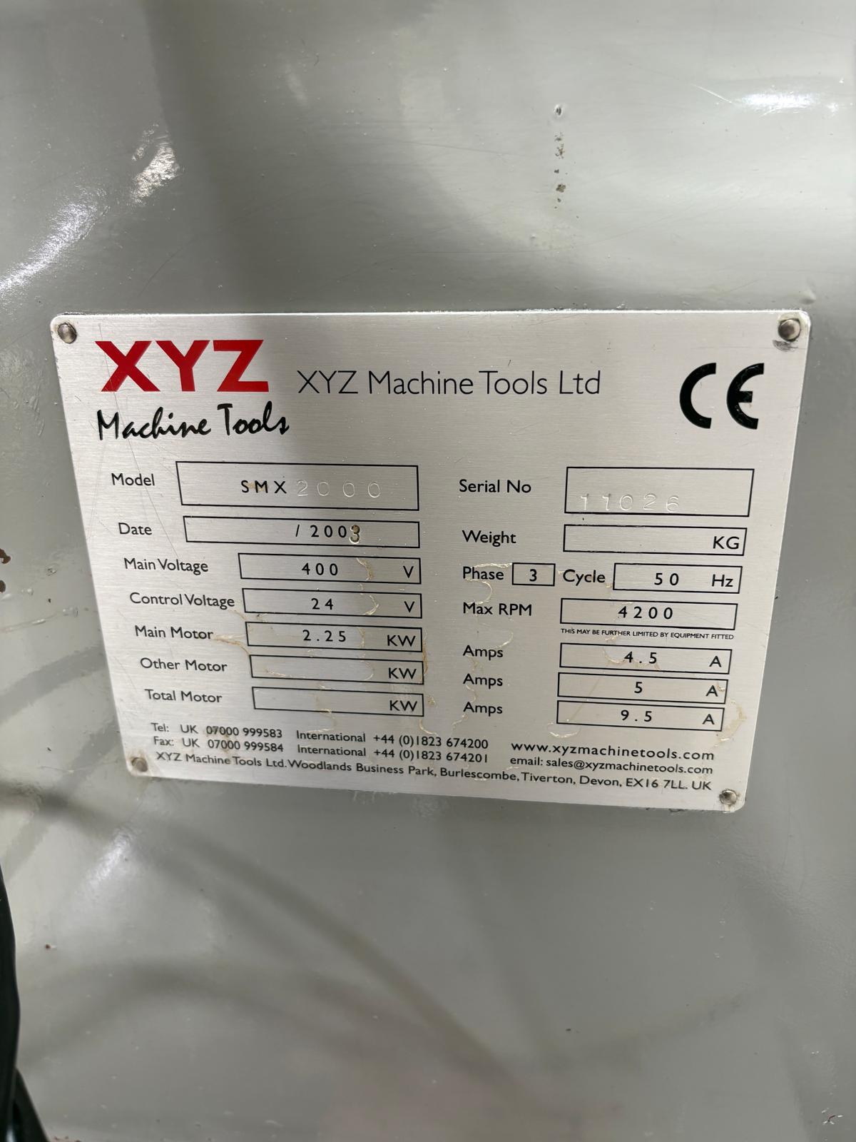 
                  
                    XYZ SMX 2000 CNC Turret Milling Machine
                  
                