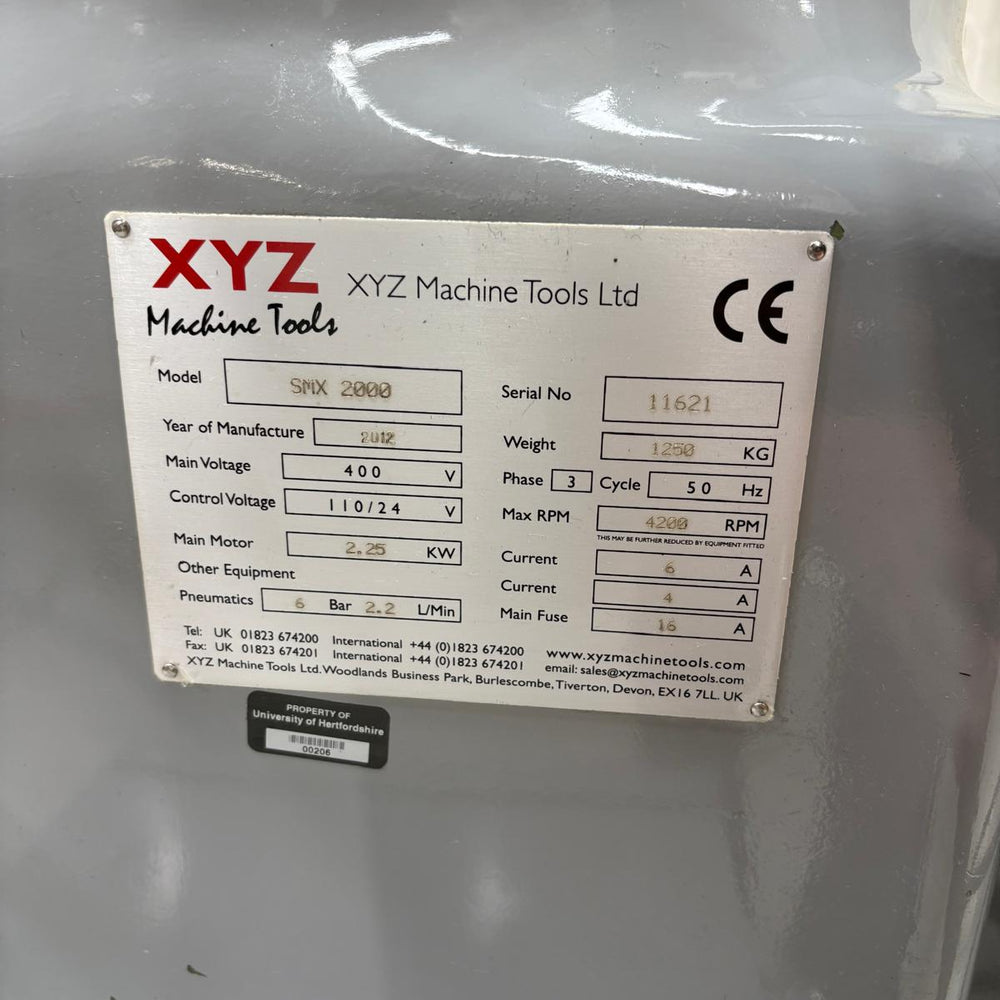 
                  
                    XYZ 2000 3 Axis CNC Turret Milling Machine
                  
                