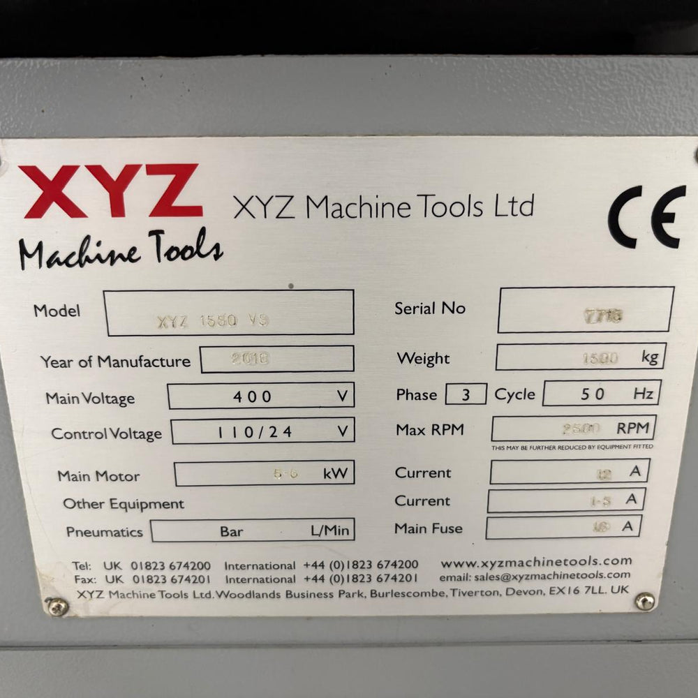 
                  
                    XYZ 1550VS Gap Bed Centre Lathe
                  
                