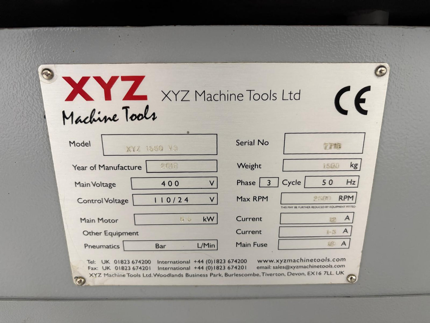 
                  
                    XYZ 1550VS Gap Bed Centre Lathe
                  
                