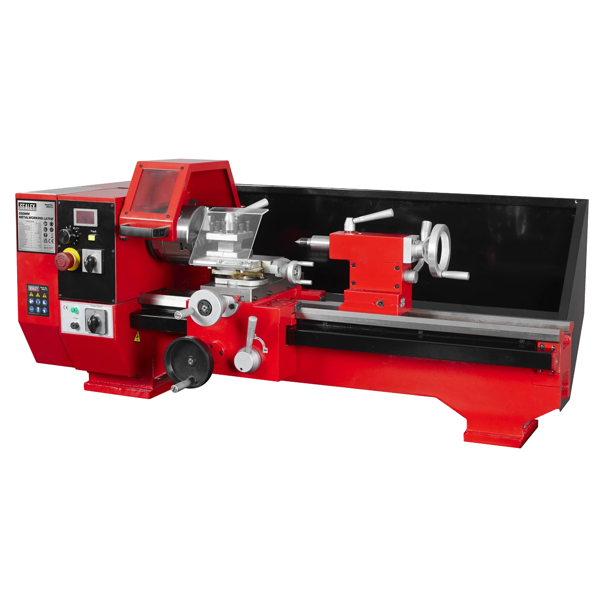 
                  
                    SEALEY Metalworking Lathe 500mm Between Centres with Floor Stand
                  
                