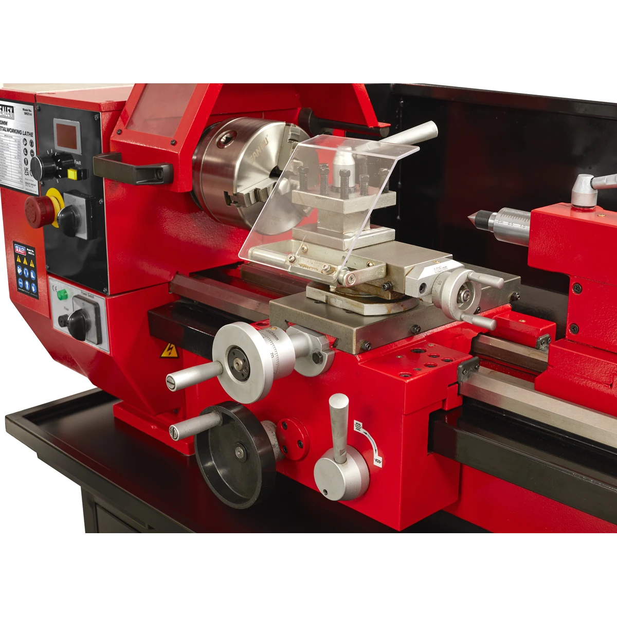 
                  
                    SEALEY Metalworking Lathe 500mm Between Centres with Floor Stand
                  
                