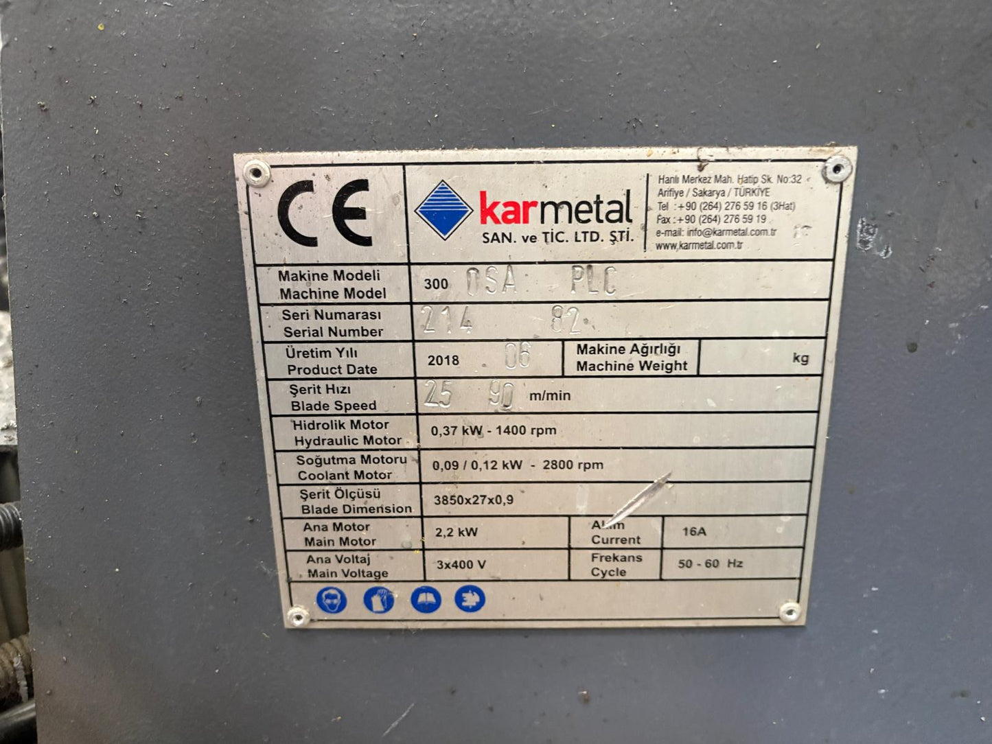 
                  
                    Karmetal OSA 300 x 370 PLC Controlled Fully Automatic Bandsaw
                  
                