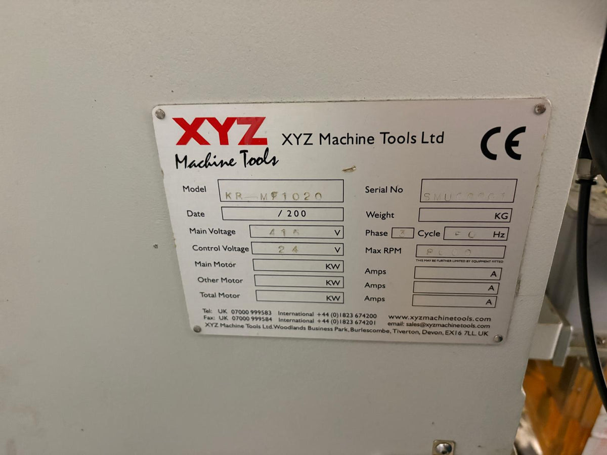 
                  
                    XYZ 1020 CNC Vertical Machining Centre
                  
                